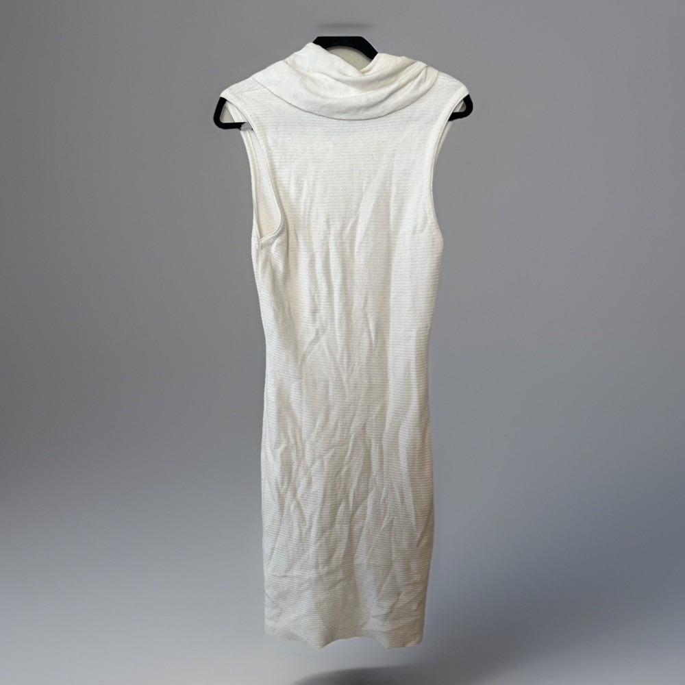 Alice + Olivia Cowl Neck Sweater Dress Women L Body Con Fitted Off White Long - Picture 7 of 10